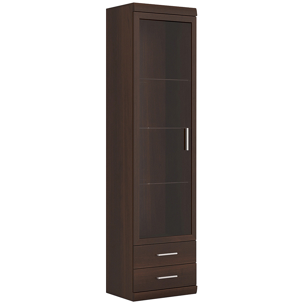 Imperial Tall glazed 1 door 2 drawer narrow cabinet
